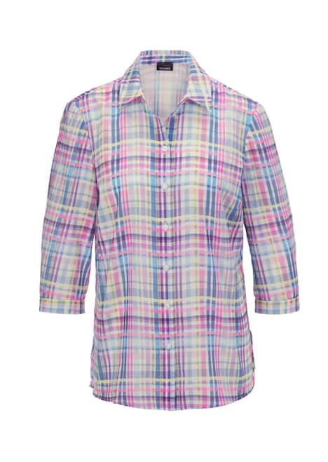 Feminine Hemdkragenbluse im Karodessin