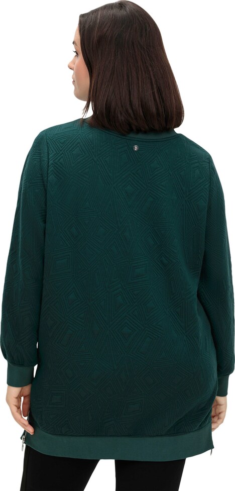 Sweatshirt Langarm Uni Ohne Kragen