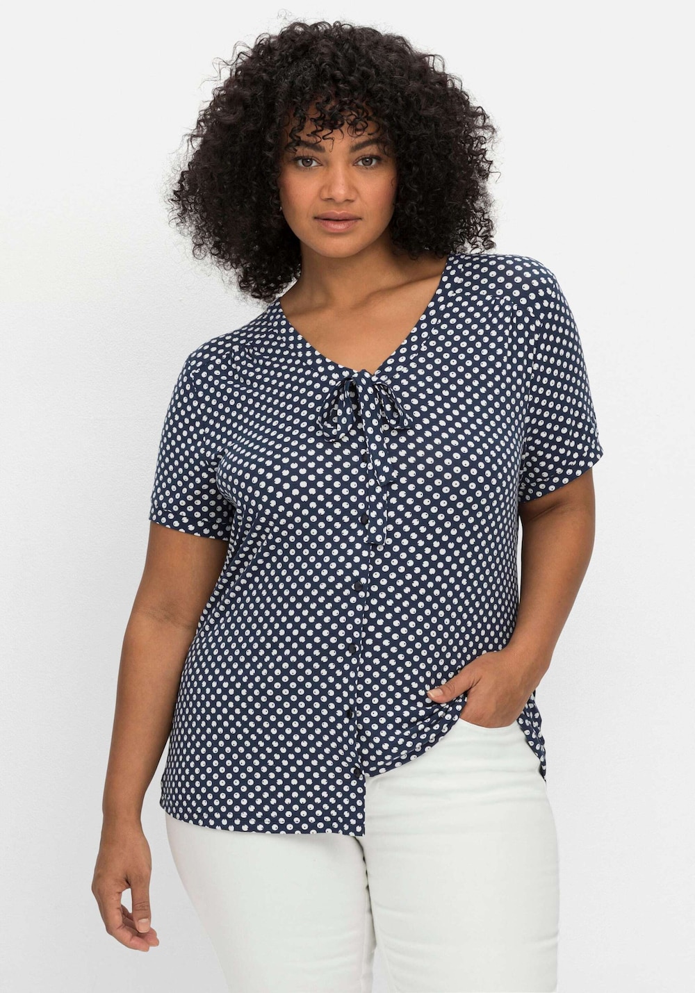 Blusenshirt Kurzarm Punkte