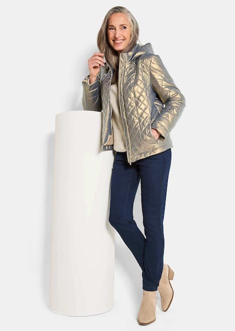 GOLDNER Gewatteerd jasje Gewatteerd jack in metallic look