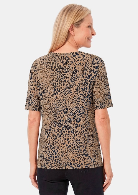 Jersey-Shirt mit Leo Print