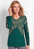 Glitzershirt mit Paisley-Druck