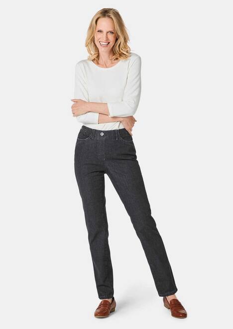 GOLDNER Jeans Chic versierde jeans met elastische band