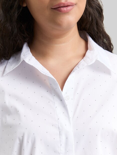 Loose Fit Bluse mit Strasssteinen