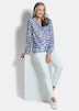 Grafische Viskosebluse mit Schlitz
