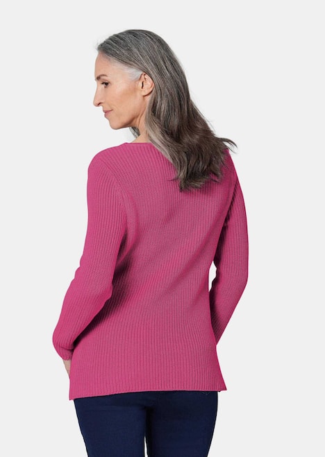 Figurschmeichelnder Pullover aus reiner Baumwolle