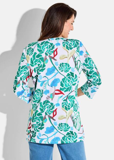 Halbarm Tunika mit Allover-Print