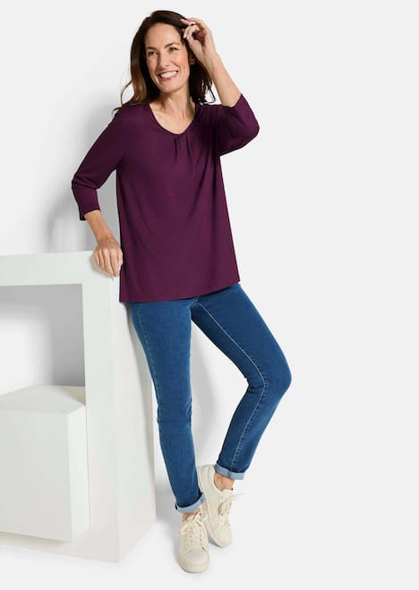 GOLDNER Shirt Elegant shirt van viscose-jersey