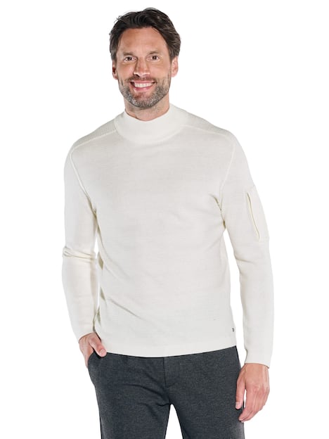 engbers Herren Pullover Polokragen , Naturweiss