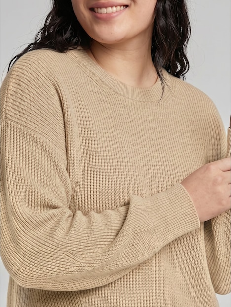 Oversize Strickpullover mit Rundhalsausschnitt