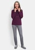 Langarm Viskose-Pullover, Stehbund
