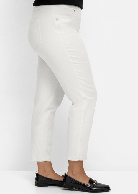 Schlupfhose 7/8-Hose mit Schlupfbund, schmale Form Rundumdehnbund Uni