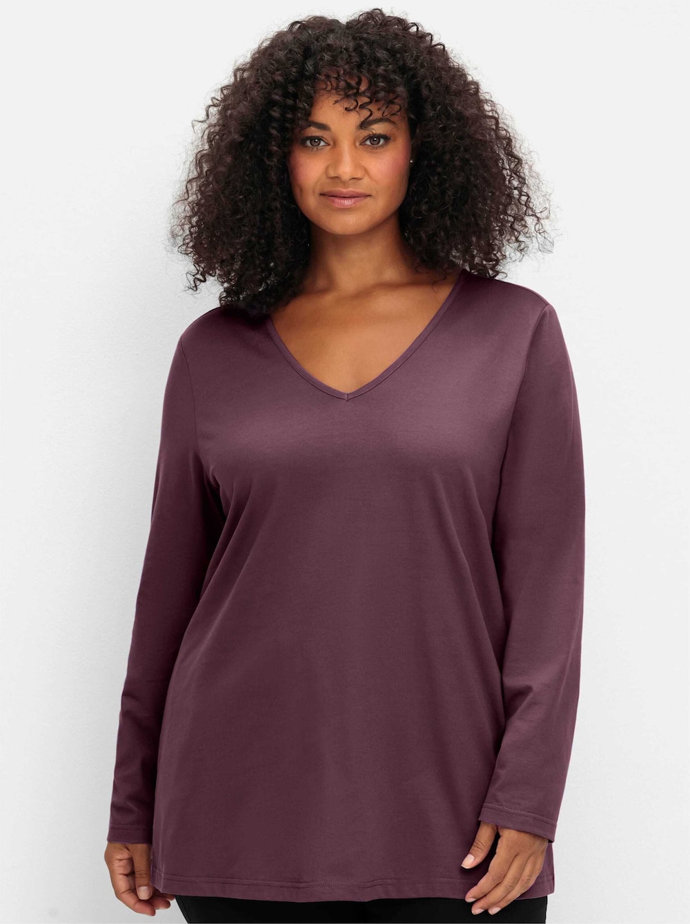 Langarmshirt Langarmshirt in leichter A-Linie Langarm Uni