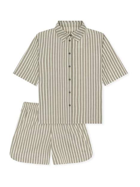 Schiesser Damen Pyjama Selected Premium oliv