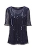 Mesh-Shirt mit funkelnden Pailletten