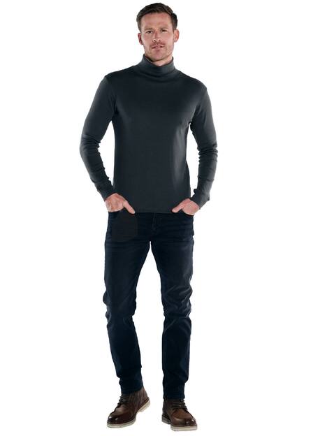 engbers Herren Langarmshirt mit Rollkragen , Schwarz