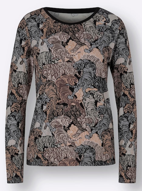 Shirt Langarm Animal Ohne Kragen