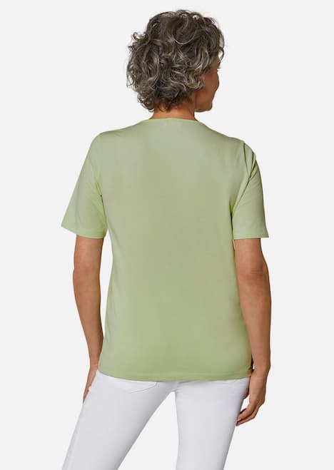 GOLDNER Kanten shirt Shirt met ronde hals en gehaakt kant