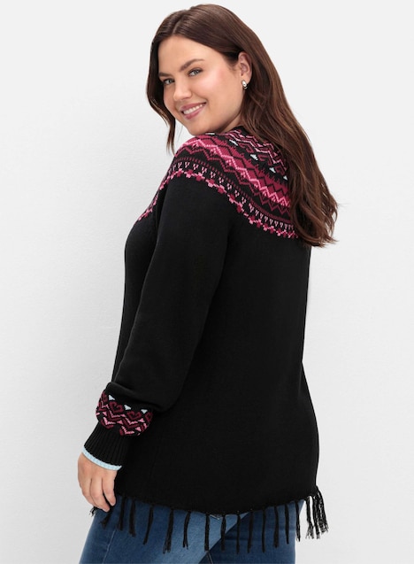 Rundhalspullover Langarm Norweger Ohne Kragen