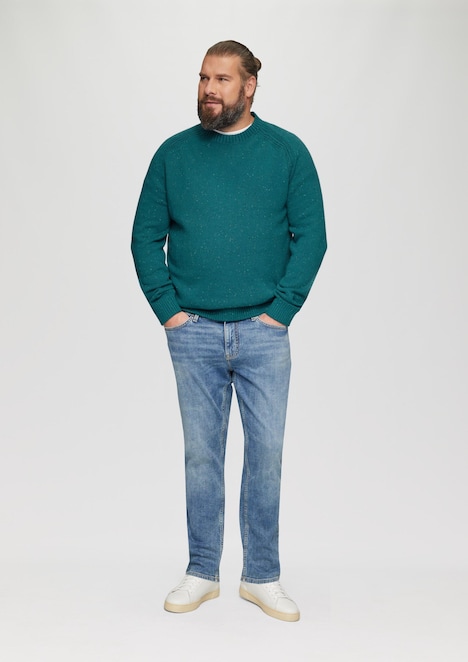 Crew-Neck-Pullover mit Farbeffekt