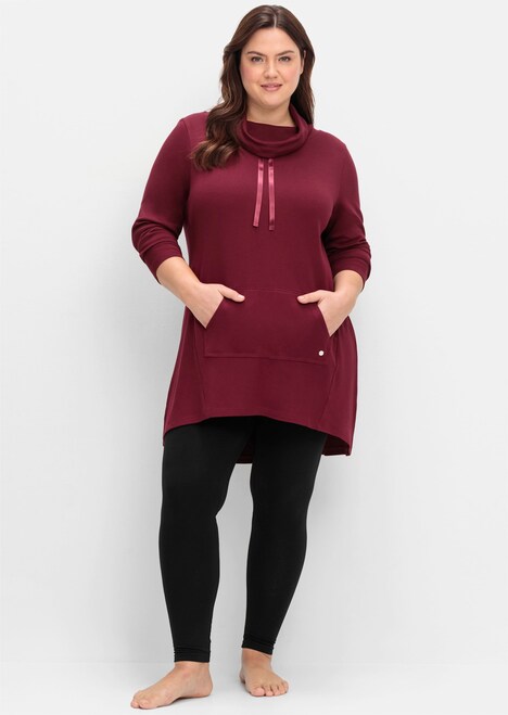 Sweatshirt Langarm Uni Stehkragen
