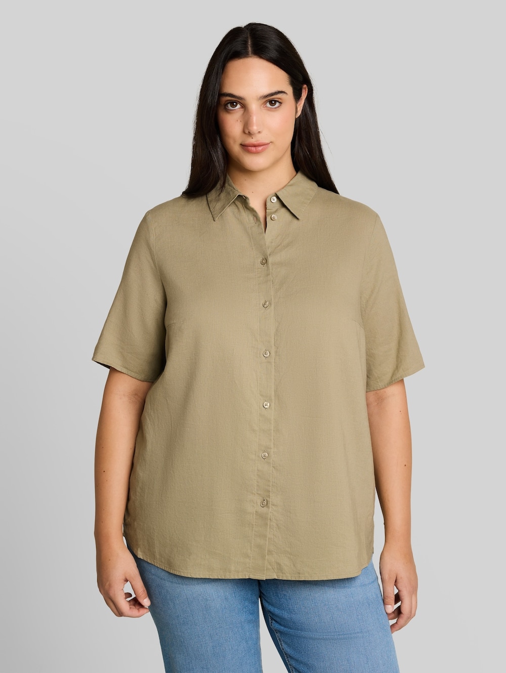 Loose Fit Bluse mit Leinenanteil