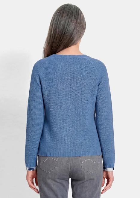 Cardigan aus Baumwolle, Rundhals
