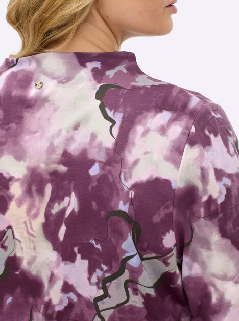 Shirt Langarm Sonstiges Muster Stehkragen