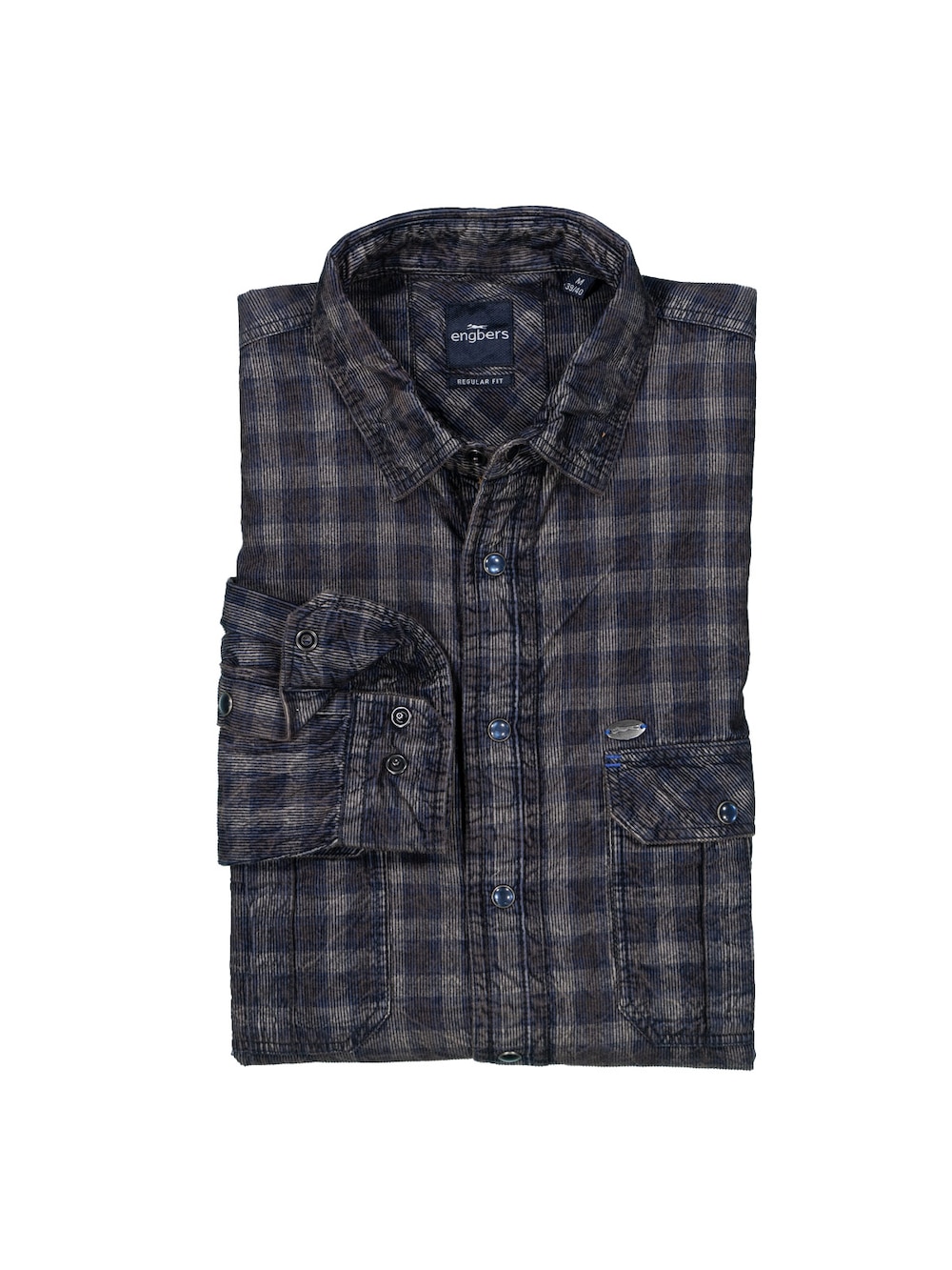 engbers Herren Langarm-Hemd kariert , Saphirblau