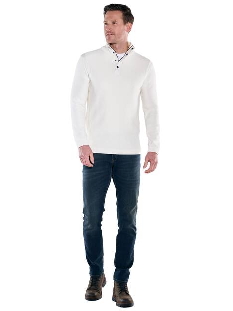 engbers Herren Pullover Polokragen , Reinweiss