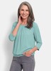 Chiffon-Shirt mit 3/4-Arm, Rundhals