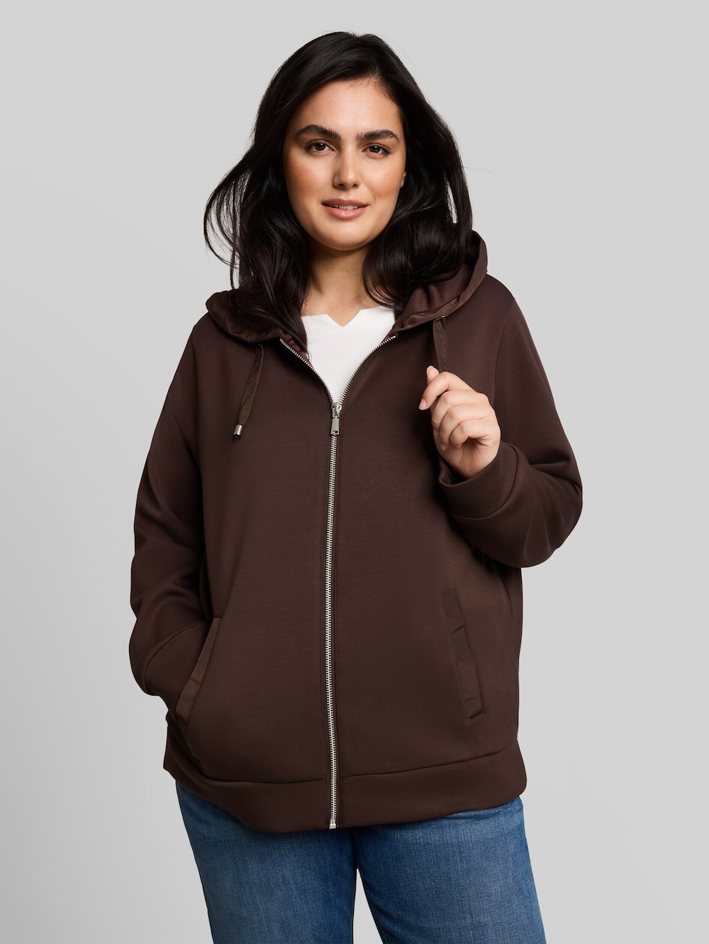 Hoodie Sweatjacke aus Scuba