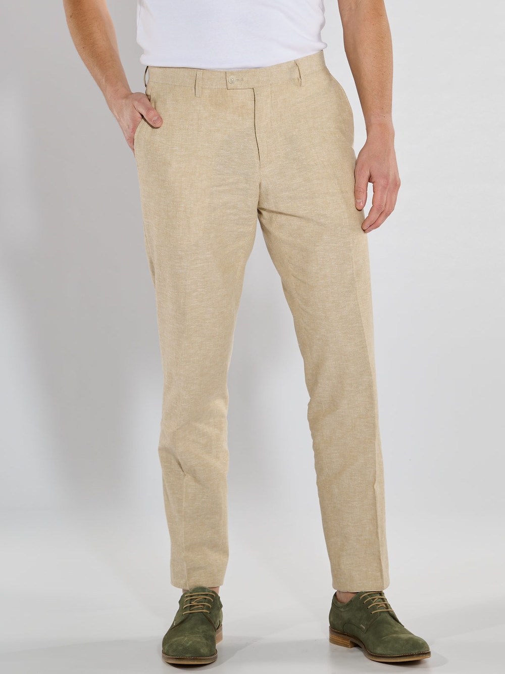 Herren Anzug-Hose slim fit , Beige