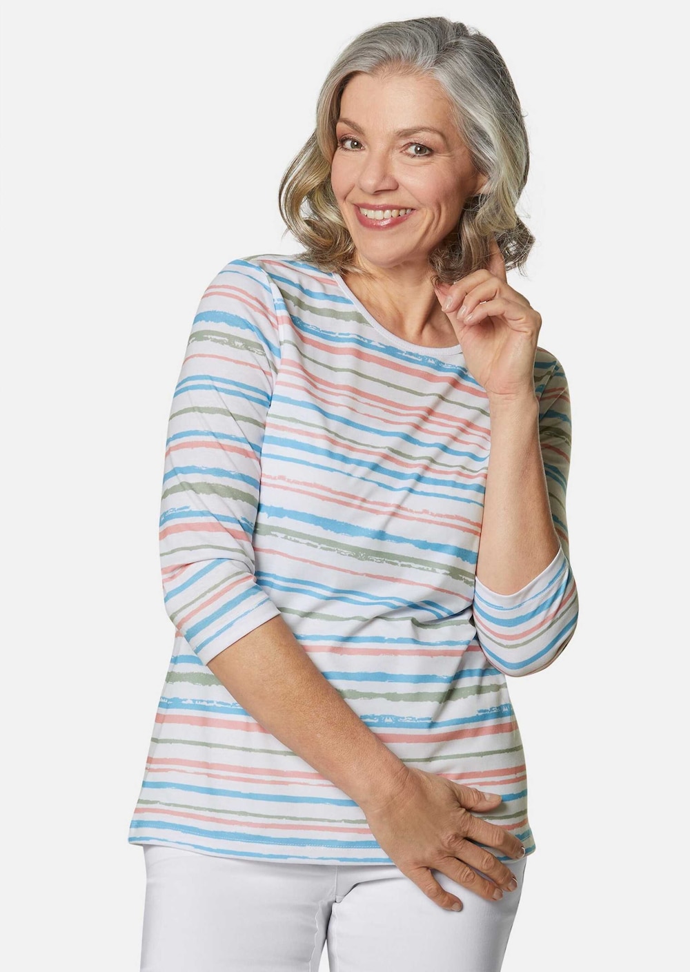 Pflegeleichtes Shirt in Ringeloptik