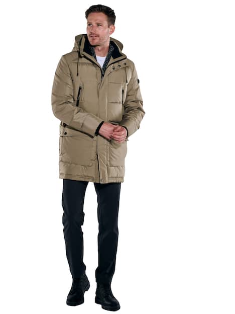 engbers Herren Steppjacke mit abnehmbarer Kapuze , Beige