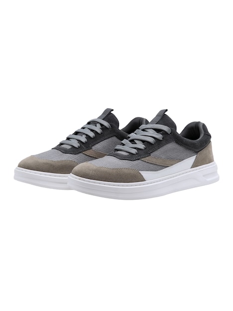 Herren Sneaker mit Materialmix , Silbergrau