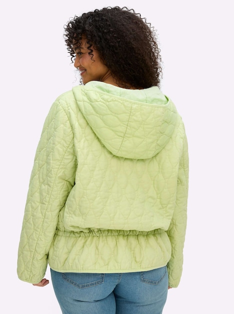 Kapuzenjacke Steppjacke mit Kapuze und Kordelzug Langarm Kapuzenkragen