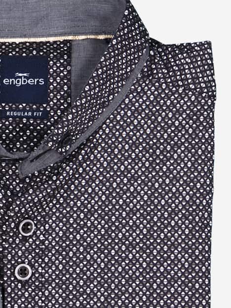 engbers Herren Langarm-Hemd gemustert , Schwarz