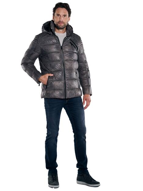 engbers Herren Lederjacke regular , Grau