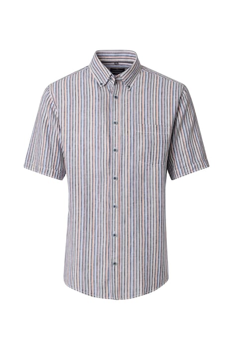 Leinenhemd Kurzarm gestreift Casual Fit