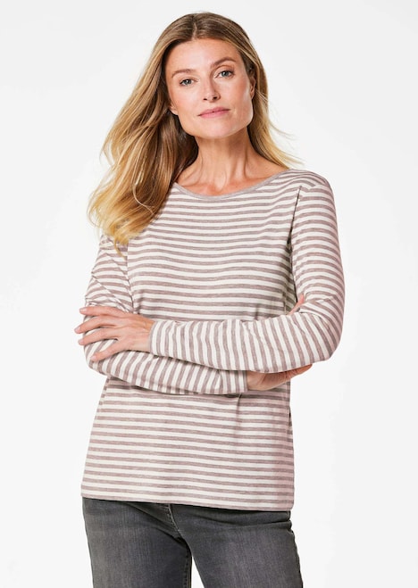Ringelshirt mit U-Boot-Ausschnitt
