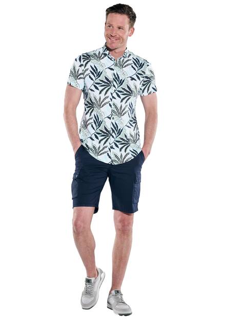 engbers Herren Kurzarm-Hemd gemustert , Hellgruen