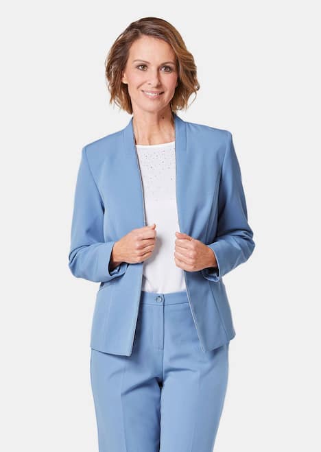 GOLDNER Blazer Blazer met fijne contrasterende biesjes