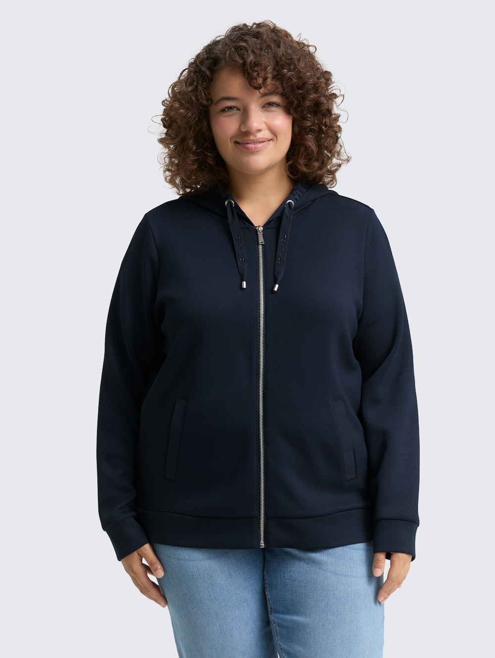 Hoodie Sweatjacke aus Scuba