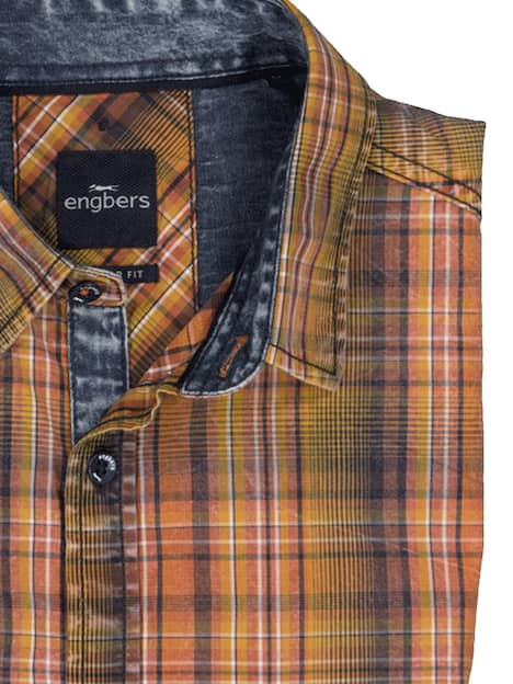 engbers Herren Langarm-Hemd kariert , Rot