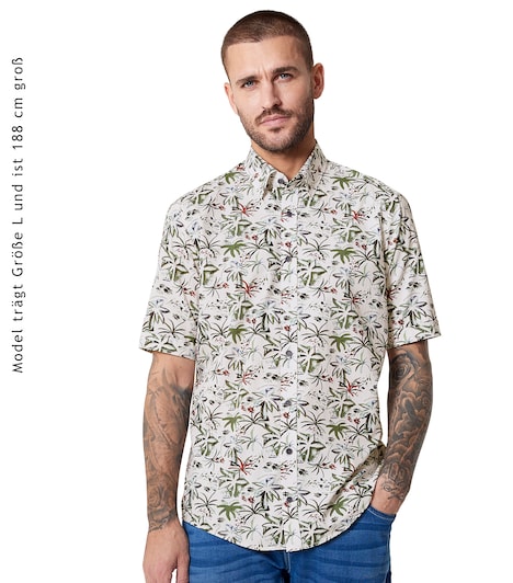CASAMODA Freizeithemd Kurzarm Print Casual Fit