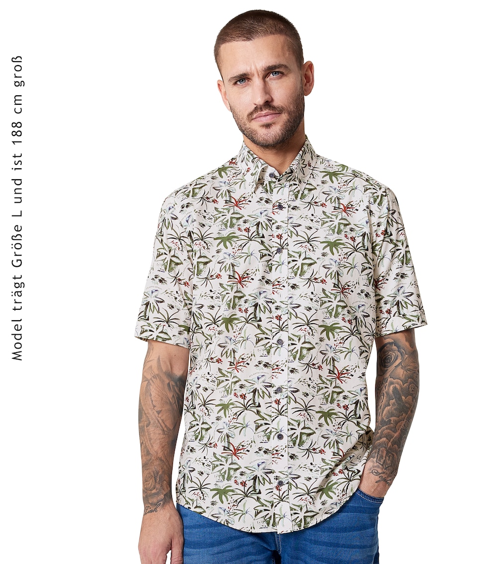 CASAMODA Freizeithemd Kurzarm Print Casual Fit