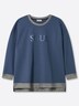 Sweatshirt Sweatshirt mit Glitzer-Details Langarm Ohne Kragen