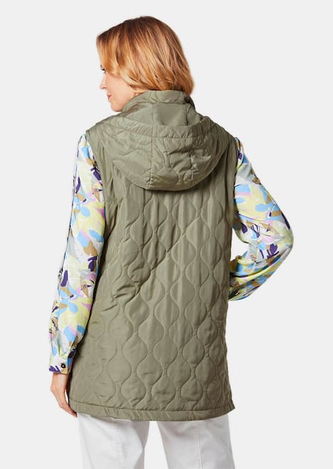 GOLDNER Gewatteerde bodywarmer Vest met capuchon