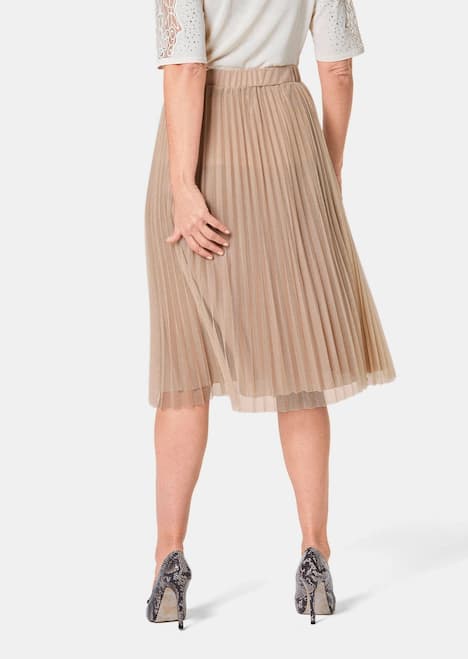 Festlicher Plisseerock aus schimmerndem Mesh